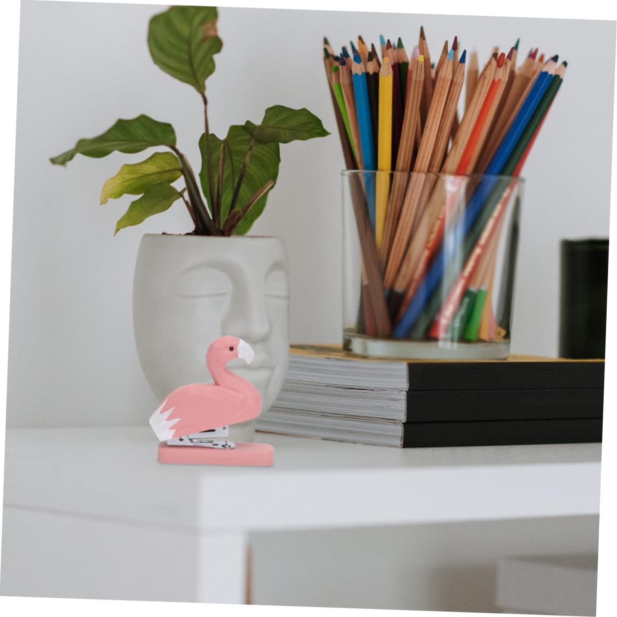 Pinzatrice da Scrivania Animale in Legno Originale 2 Pezzi | Ufficio e Scuola, Aspetto Grazioso e Semplice, Decorativa, Set Compatto