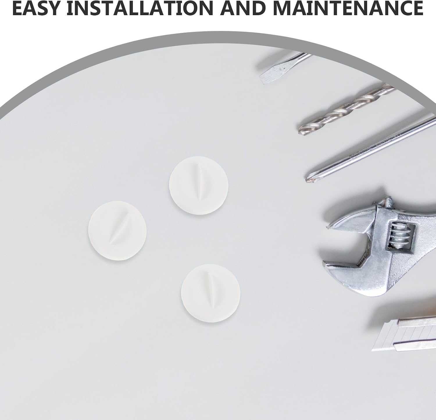 White Round Hydroponic Hole Caps for Grow Deck, 24pcs 1.5 Inch