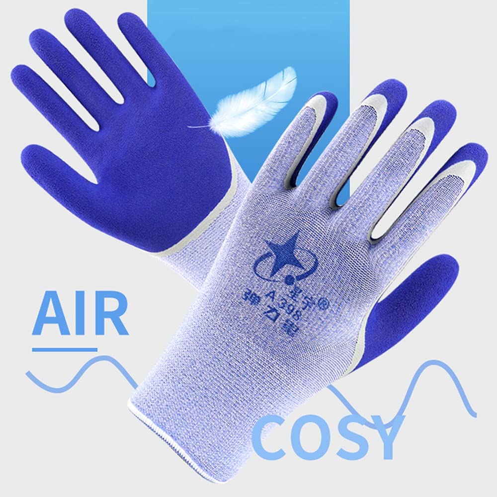 Guanti da Giardinaggio, Guanti da Lavoro, 12 Paia di Guanti da Giardinaggio, Guanti da Lavoro di Sicurezza, Rivestimento in Lattice, Guanti Antiscivolo, Comodi e Traspiranti, Resistenti all'Usura (Col