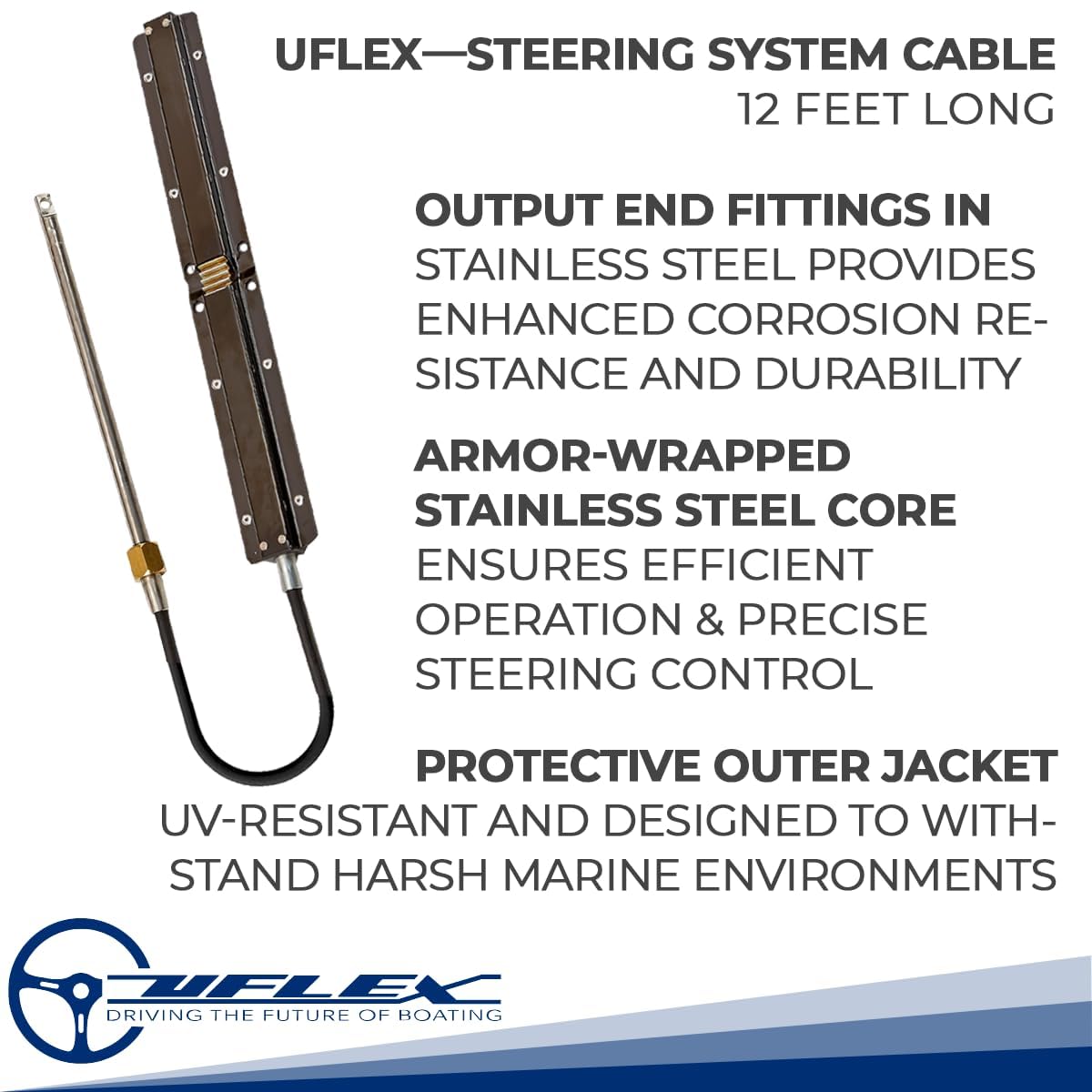 Ultraflex, Mechanische Steuersysteme/kabel M58 komplett, 12 Zoll (3.66 m), 58925