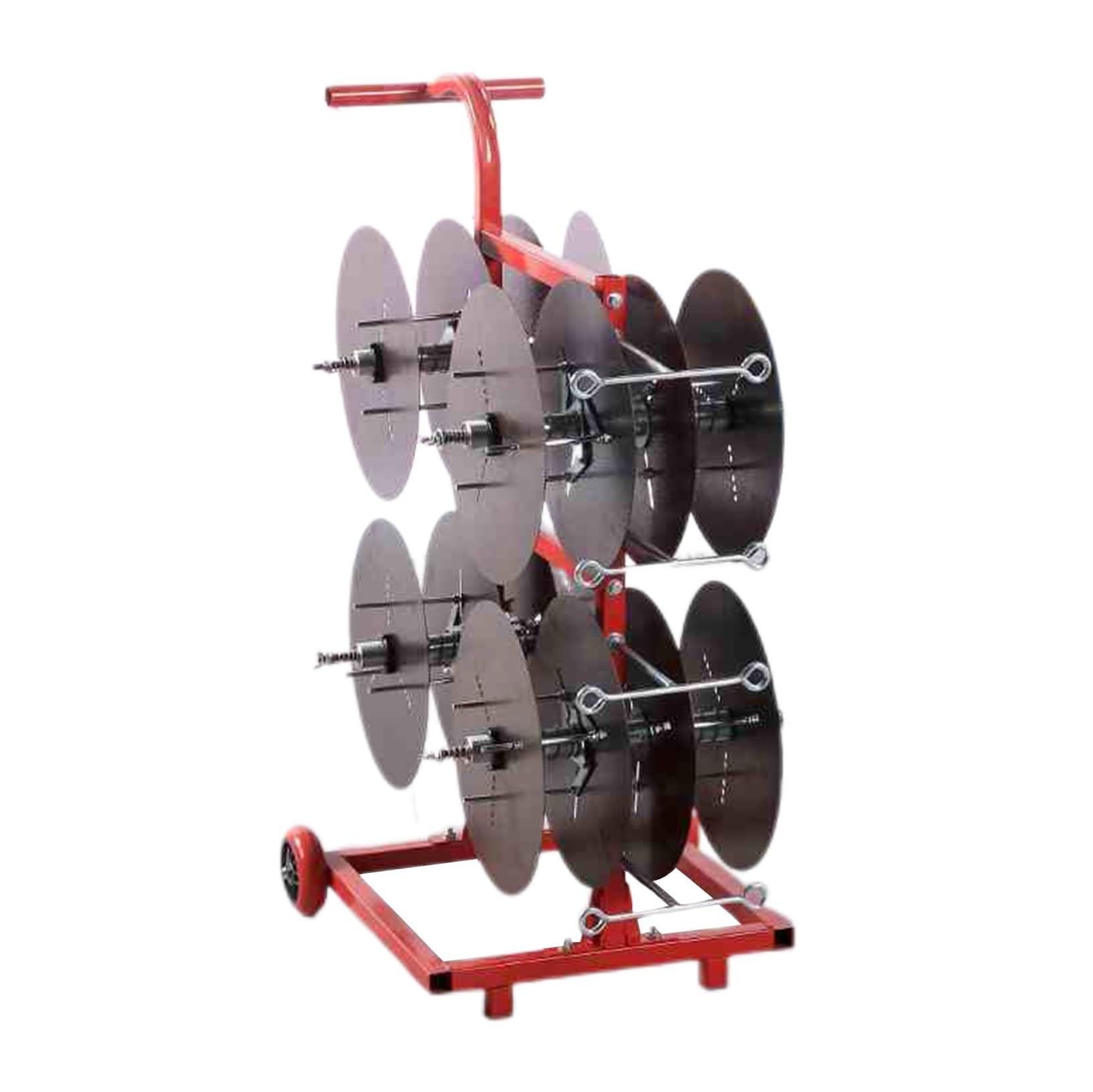 ZFUCMAYL 4/6/8 Axle Wire Spool Rack,Cable Caddy,Transportable Wire Spool Rack Dispenser,Work Independently for Winders Ropes Cord Reels Paracord(8 Reel)