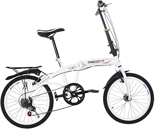 Adult Road Racing Bike Mountain Bikes 20in Folding Bicycle 7 Speed City Suspension Compact Bike with High Tensile Steel Urban Commuters Mountain Bike for Adult Men and Women Teens