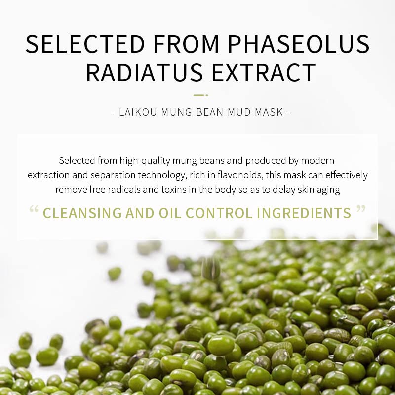 Miniatura 3 de Máscara de arcilla de poros de frijol mungo (0.18 oz* 12 paquetes) Máscara de lavado para el cuidado de puntos negros y puntos blancos Limpiar y