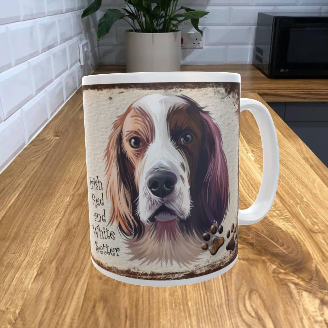 Shawprint Limited Irish RED and White Setter Dog 11oz Coffee Mug My Dog's Rules Theme 750DRMUG