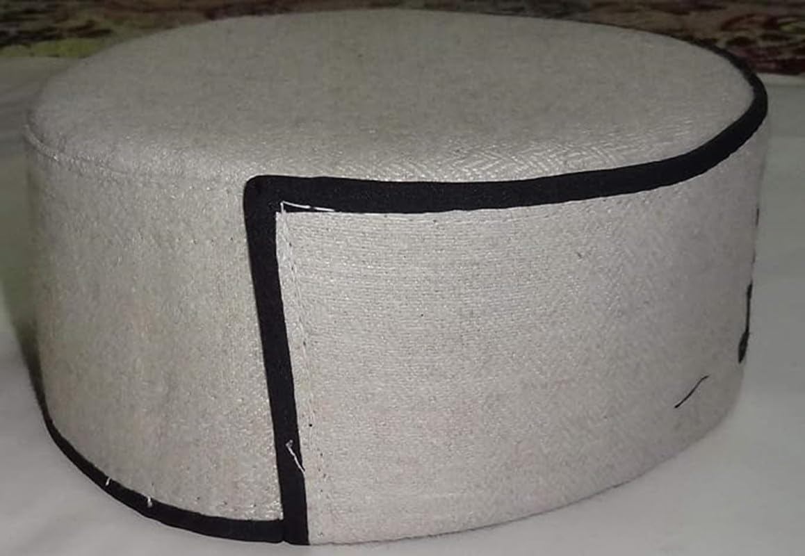 VKG Mahakal/Mahadev Unisex Adult Himachali Kullu Kinnauri Patti Woolen Cap/Topi Traditional Handcrafted Cap (Off White) 1