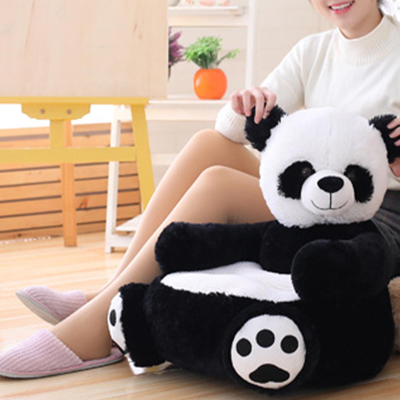 Kinder-Panda-Armlehnenstuhl – Plüsch-Panda-Sofa für Kinder, Tier-Lesestuhl | Weicher Panda-Sessel, Plüsch-Kindersofa, bequemer Armlehnenstuhl, Stützsitz für und Mädchen, Panda-Sitz für das Kind