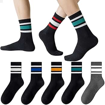 Amazon.co.jp: Greenie ラインソックス 靴下 5足セット メンズ