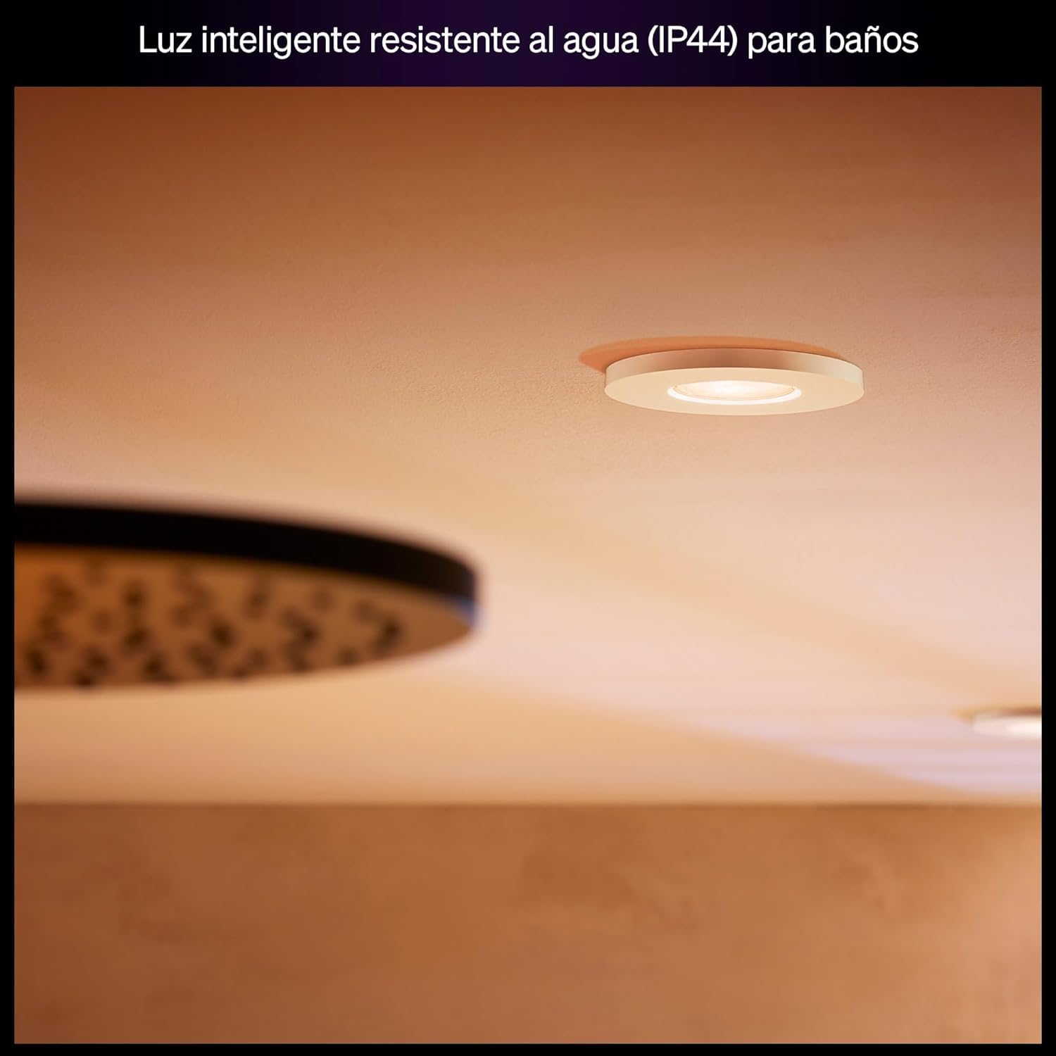 Philips Hue White Ambiance Adore Connected foco empotrable, Cromo, 1 x 5 W, Iluminación de baño regulable, Regulable, Controlable mediante app, Compatible con Amazon Alexa.