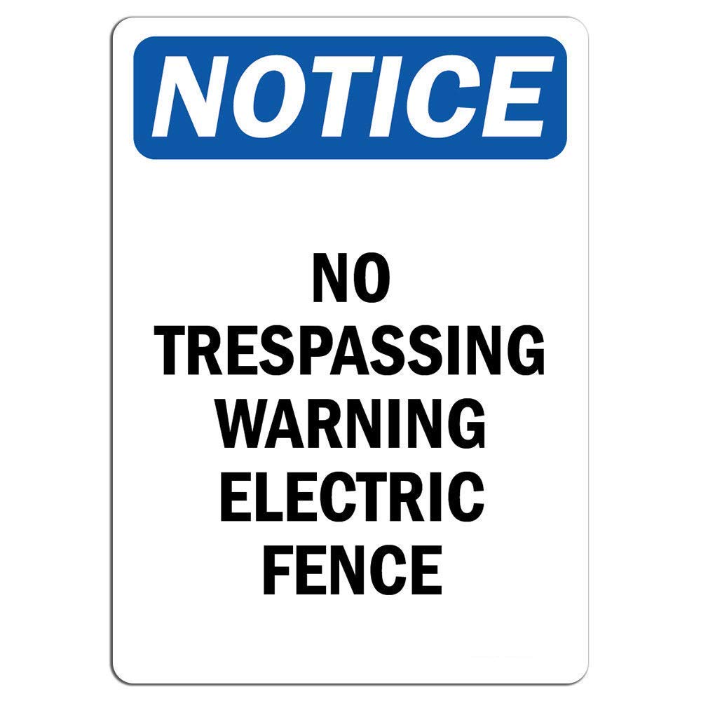 Vinyl Stickers - Bundle - Safety and Warning & Warehouse Signs Stickers - Notice - No Trespassing Warning Electric Fence Sign - 3 Pack (3.5" x 5")