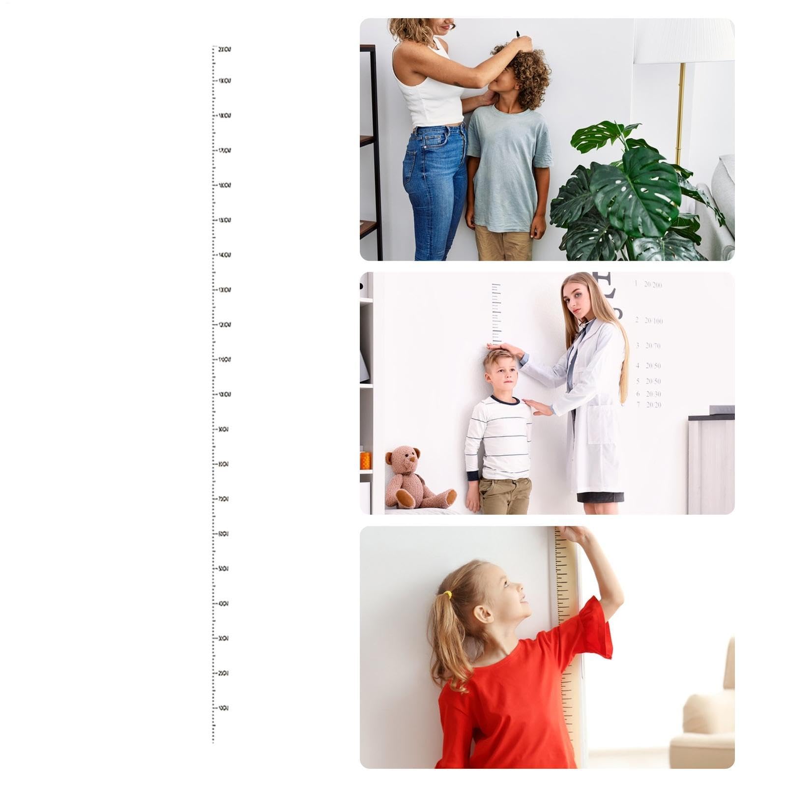 Kids Height Wall Chart Sticker | 0-200cm Waterproof Adhesive Growth Chart with Removable Design | Height Measure Tool for Kids Boys Girls Nursery Bedroom Playroom Kindergarten Wall Decor — view 6