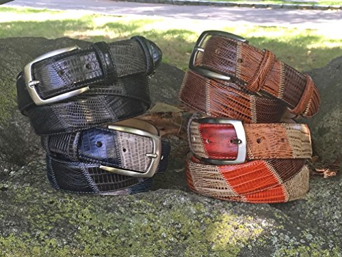 Fresco Golf Full Grain Italian Leather Lizard Embossed Patchwork Men’s Belt2