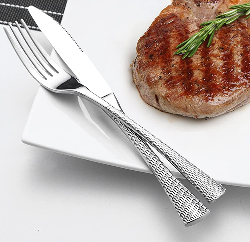 Hammered Silverware Set 30 Piece Cutlery Sets for 6 Premium 18/10 Stainless Steel Flatware Sets TWEE Wedding Home Kitchen Restaurant Tableware S Utensils Knifes Forks and Spoons Sets