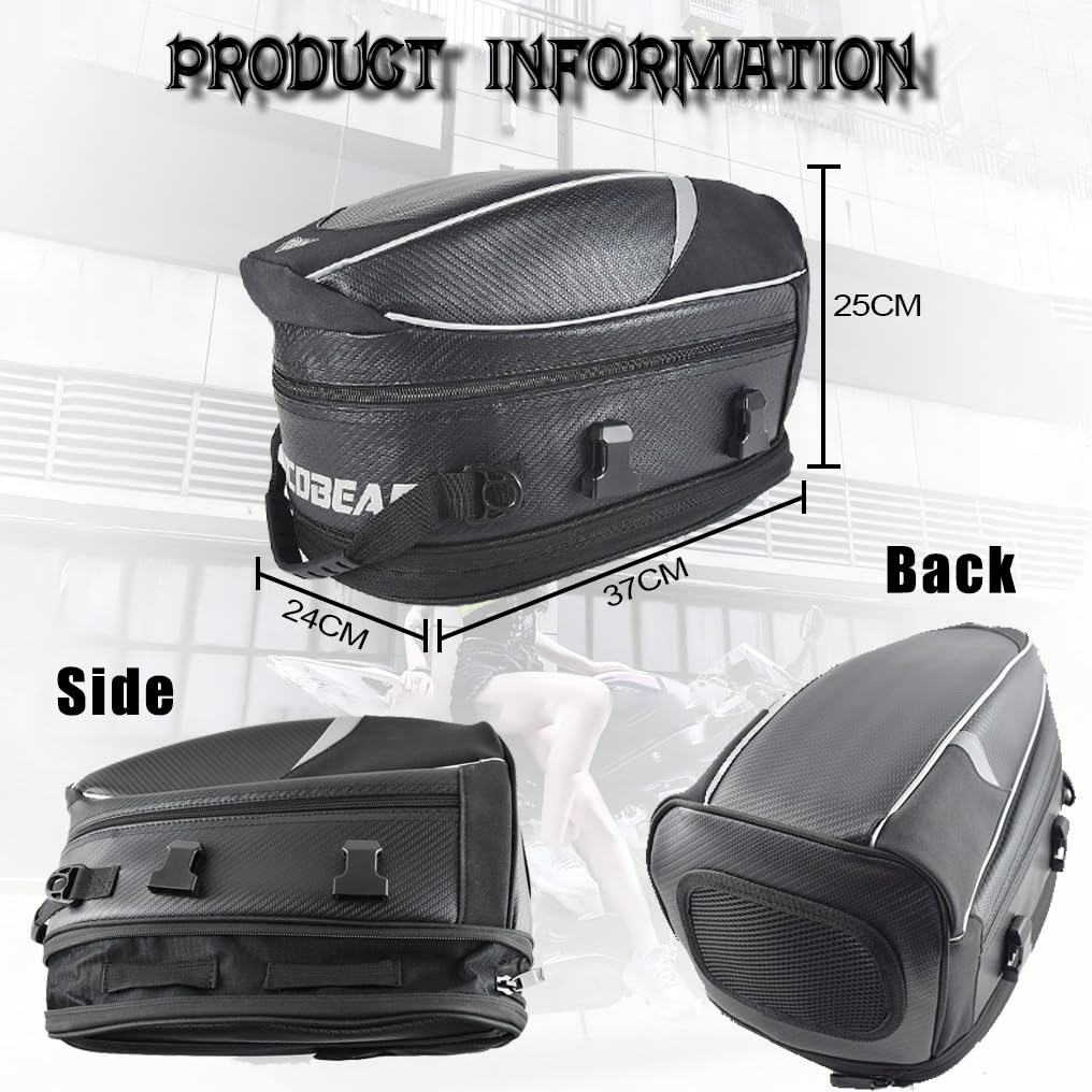 Bolsa Moto Asiento Trasero para Yamaha Tenere 700 Tenere700, Mochila Moto Impermeable, Bolsa de Motocicleta Multifuncional, Bolsa Trasera Moto Bolsa Herramientas Moto Baul Moto,A