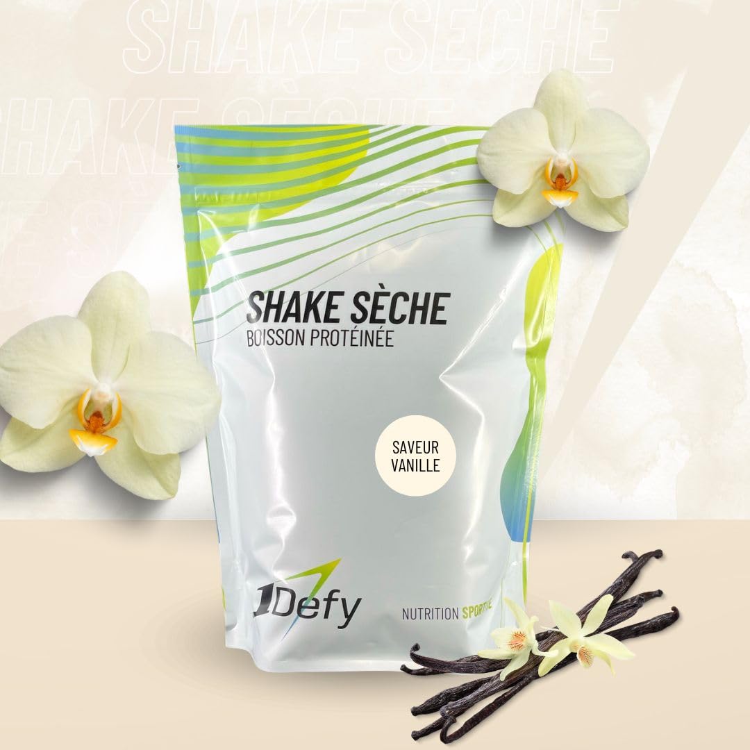 1Defy - Shake Sèche - Boisson protéinée - Sèche musculaire (750g, Vanille)