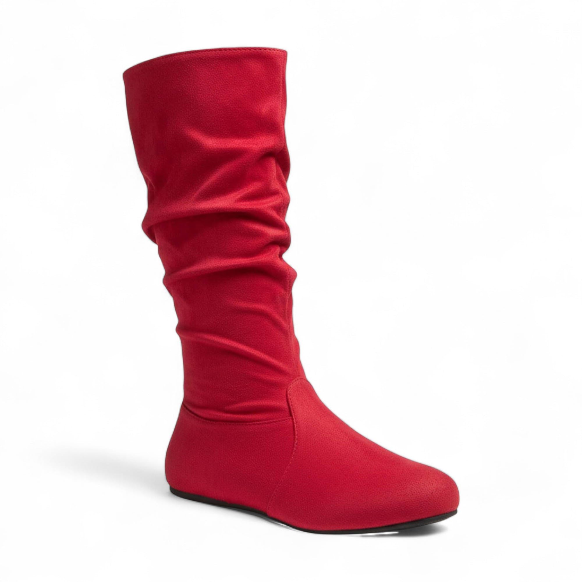Womens Soft Slouchy Mid-Calf Flat to Low Heel Pull On Fall Weather Winter Boots