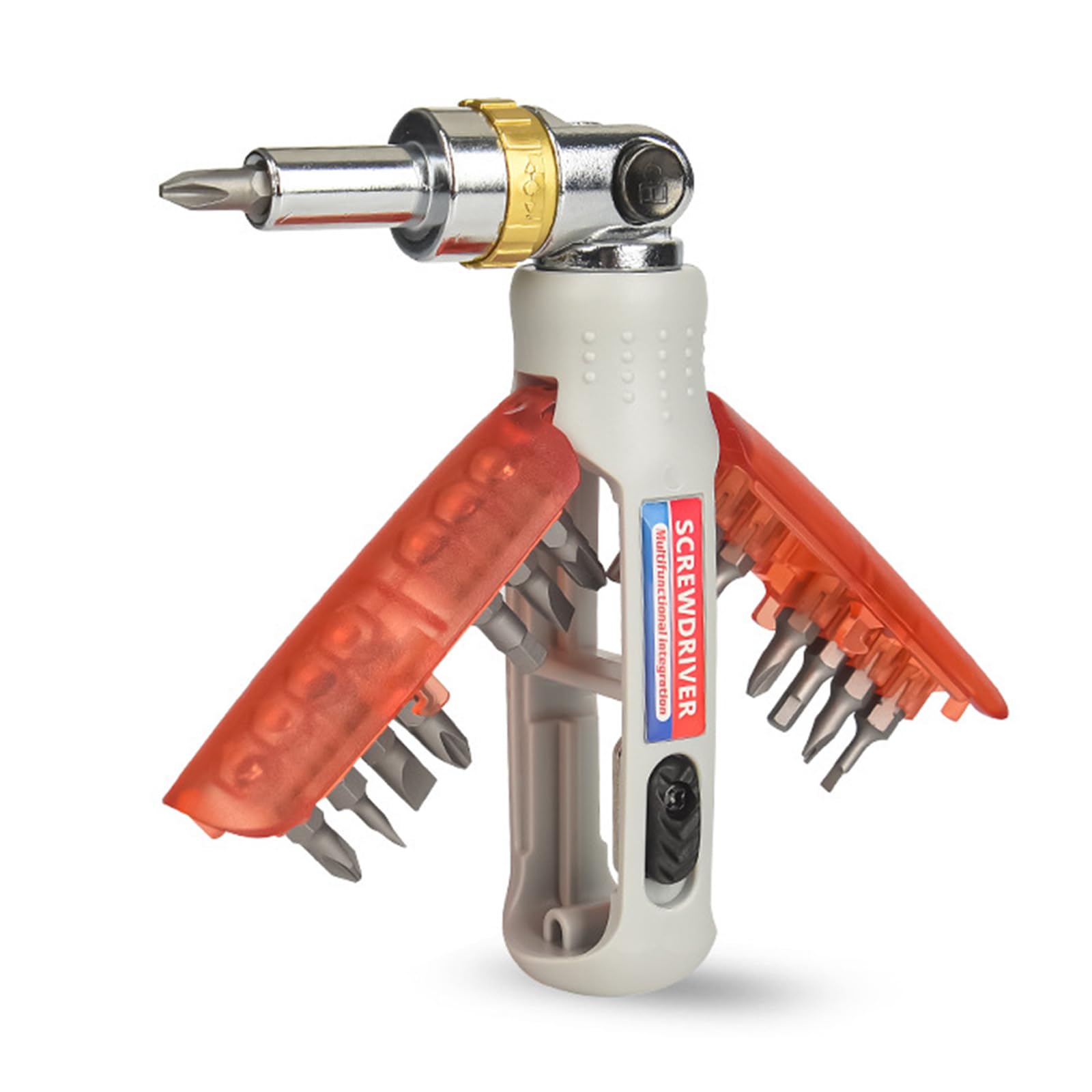 Msioytog Red Professional 14 In 1 Ratcheting Screwdriver Set, With Interchangeable Bit For Household Maintenance Tasks Ratcheting Screwdriver Set