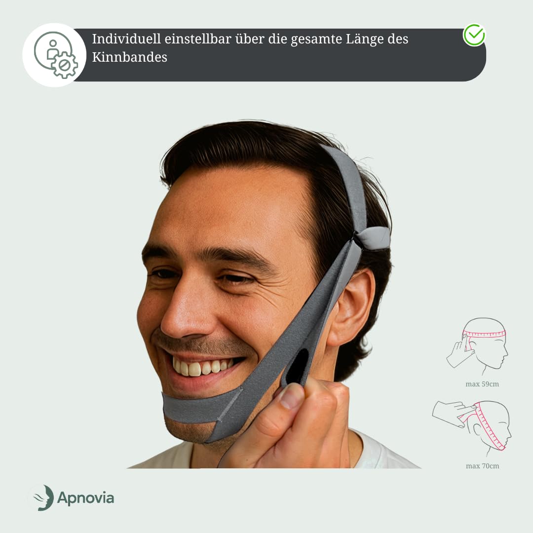 Kinnband, Kinnband für CPAP Benutzer, Behandlung von Schlafapnoe und Schnarchreduktion, Verminderung von Mundleckagen, Kinnband Schlafapnoe