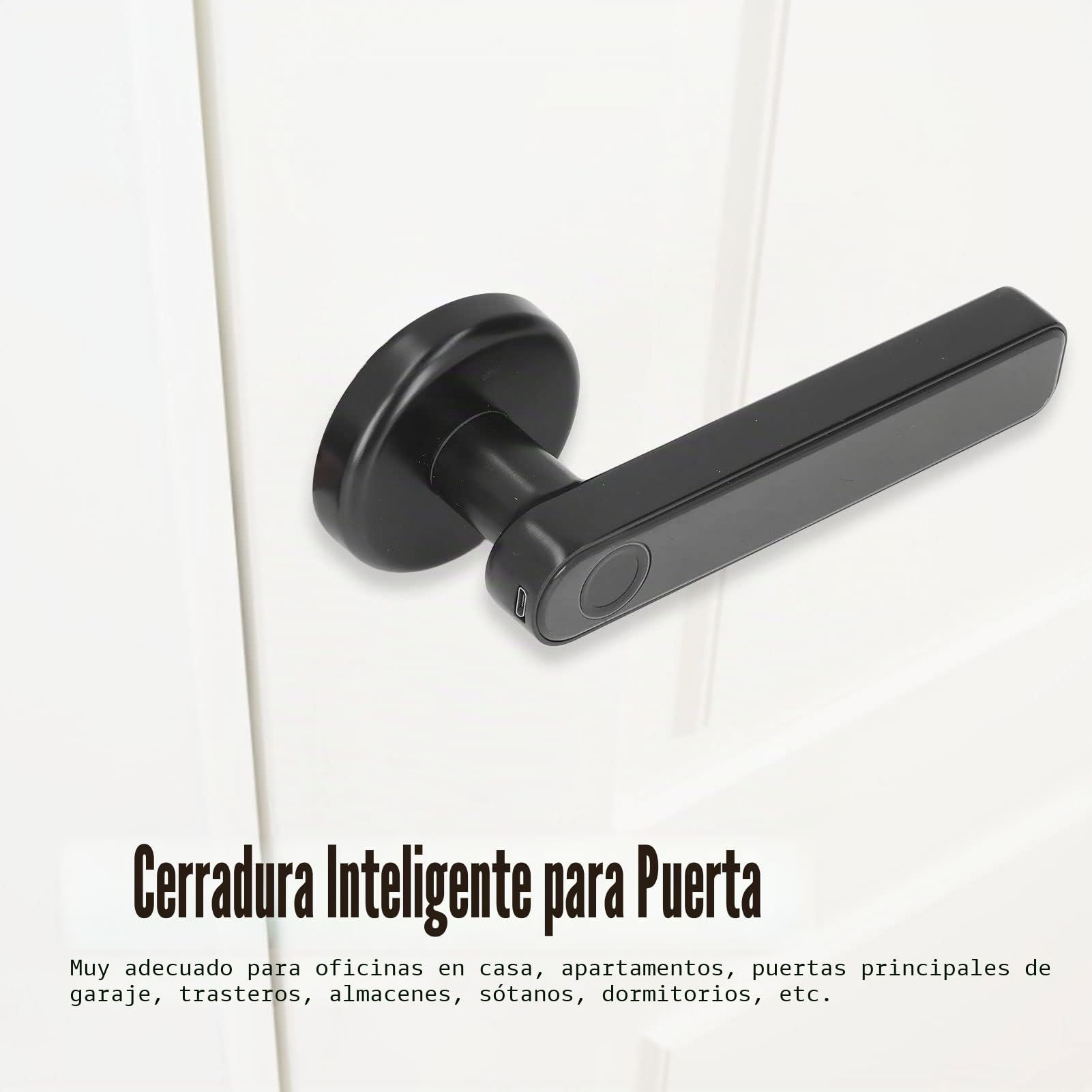 Manija de Puerta Inteligente, Cerradura con Huella Digital, Contraseña Electrónica para Puerta de Habitación, Cerradura de Identificación Digital, Seguridad para Puerta Interior, de Apertura sin