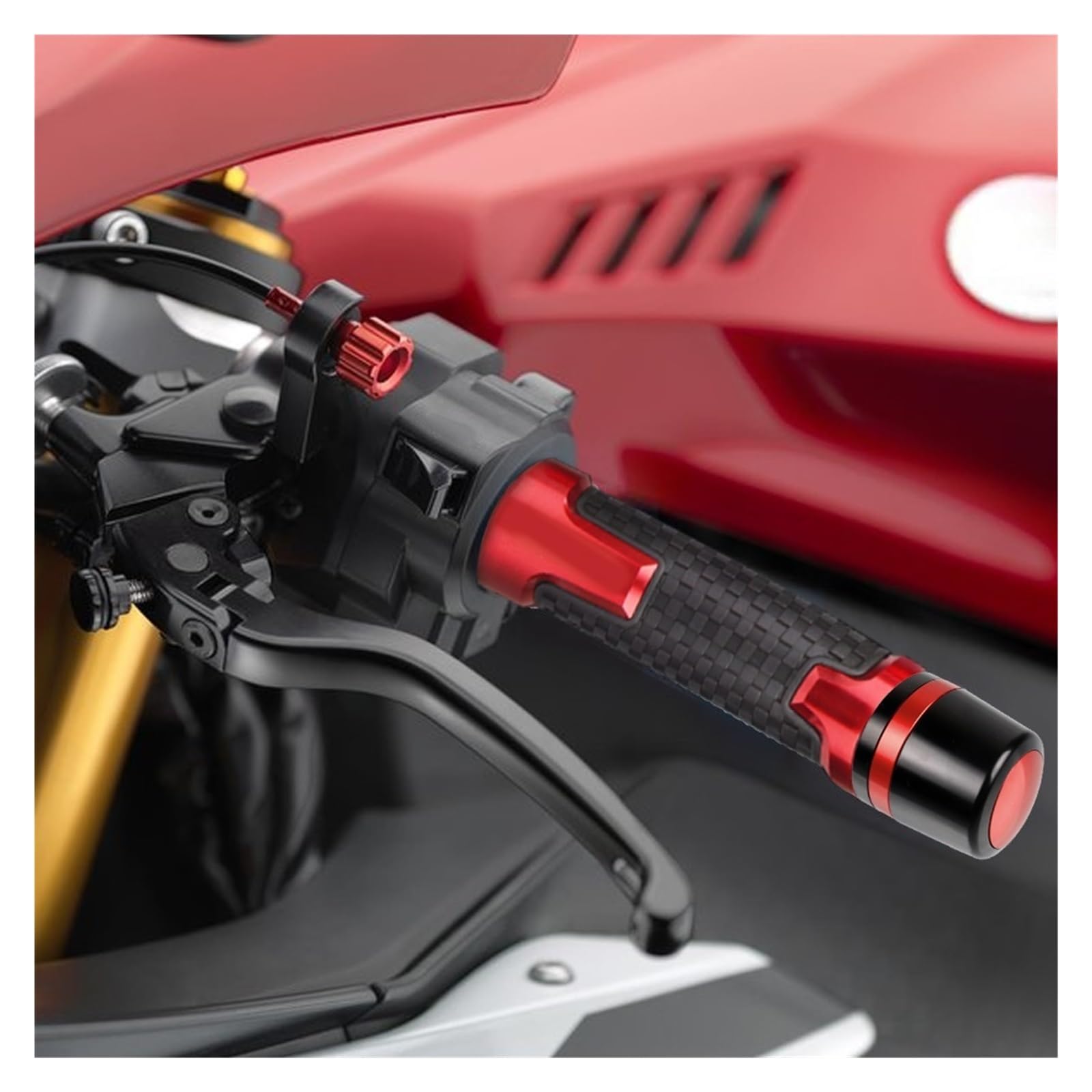 Barra Manillar Extremos Tapón Empuñaduras De Manillar De Goma Y Aluminio para Motocicleta Empuñaduras Moto para Y&AMAHA XJ6 N XJ6 para Diversion 2009 2010 2011 2012 2013 2014 2015(12)