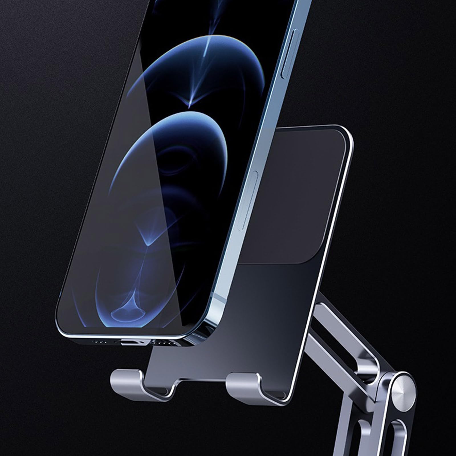 Tablet Halterung, Ständer, Desktop Halterung, 360° drehbar, verstellbar, Buch Leseablage, Tischhalterung aus Aluminiumlegierung, faltbar, Tablet Ständer, Tischhalterung, drehbar
