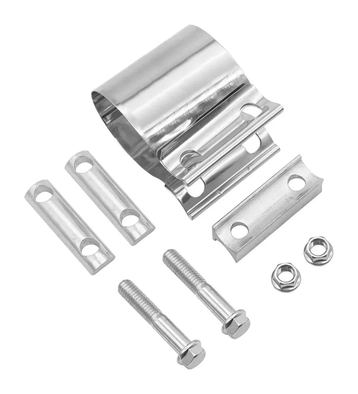 Schlauchschellen, V-Band-Klemme Universal-Auspuff Edelstahl Silber 40-83 Mm Autozubehör