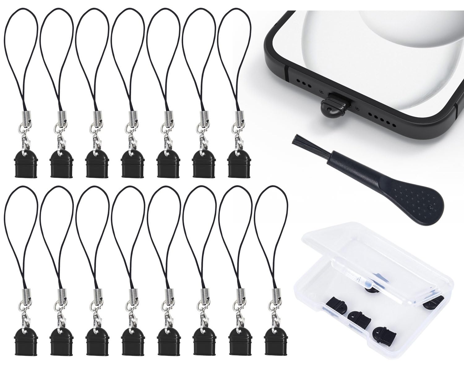 15PCS USB Type C Anti Dust Plug Kit Compatible with Samsung Galaxy S23,S23+,S23 S22 S21 S20 Ultra,S22,S22+,S21,S21+,S20,S20+,A54,A53,A8,A7 - Charger Cleaning Brush[Not Fit for iPhone 15 Pro Max Plus]