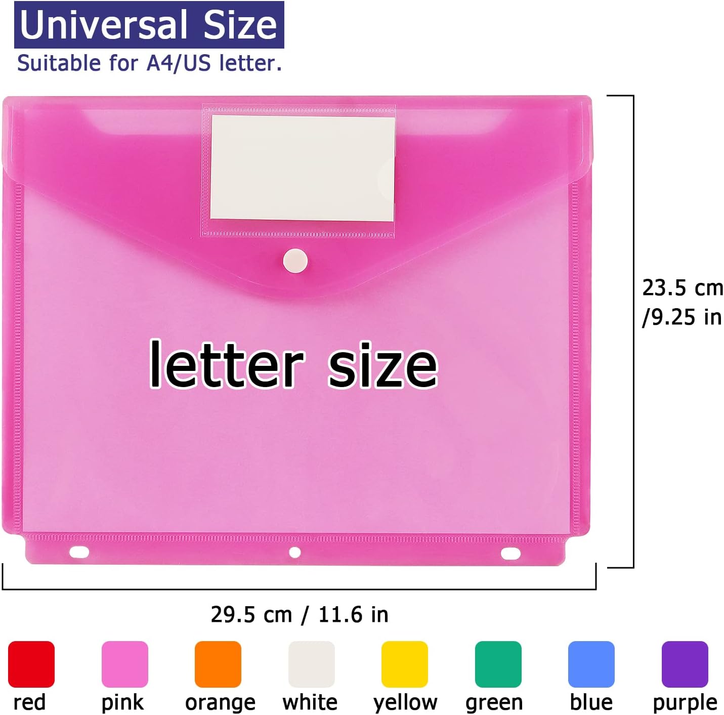 Buy 8 Pack Binder Folders Binder Organizer File Folder Clear Binder Pocket for 3 Ring, Letter