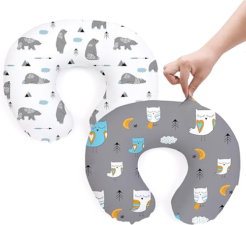 Miniatura 11 de BROLEX Fundas de almohada de lactancia para bebés: paquete de 2 fundas suaves para almohadas de lactancia materna, tela cómoda, se adapta a Animales