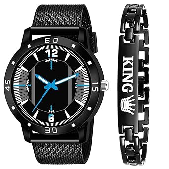 RUSTET Analogue Mens & Boys Watch (Black Dial Black Colored Strap)