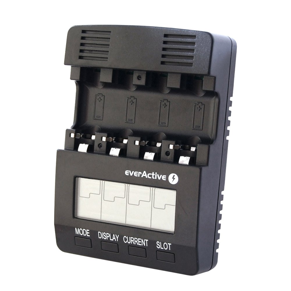 EverActive – nc-3000 – Chargeur de Piles AAA R03, AA R6, Ni-MH/Ni-CD Écran LCD