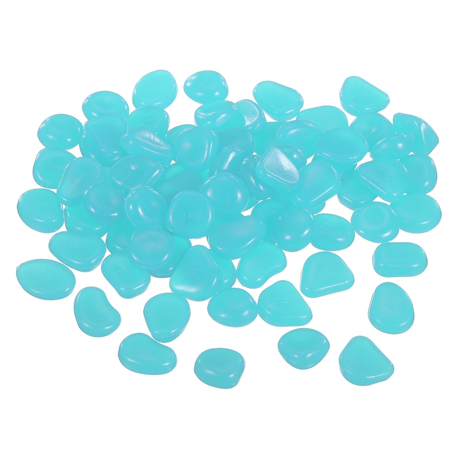 YELARXI Glow in the Dark Stones, Luminous Pebbles Stones Glowing Rocks Decorative Light Up Pebbles 60 Pcs & Light Blue -Fitting for (Fish Tank/Outdoor Garden Decor/Yard/Walkway) โ image 1