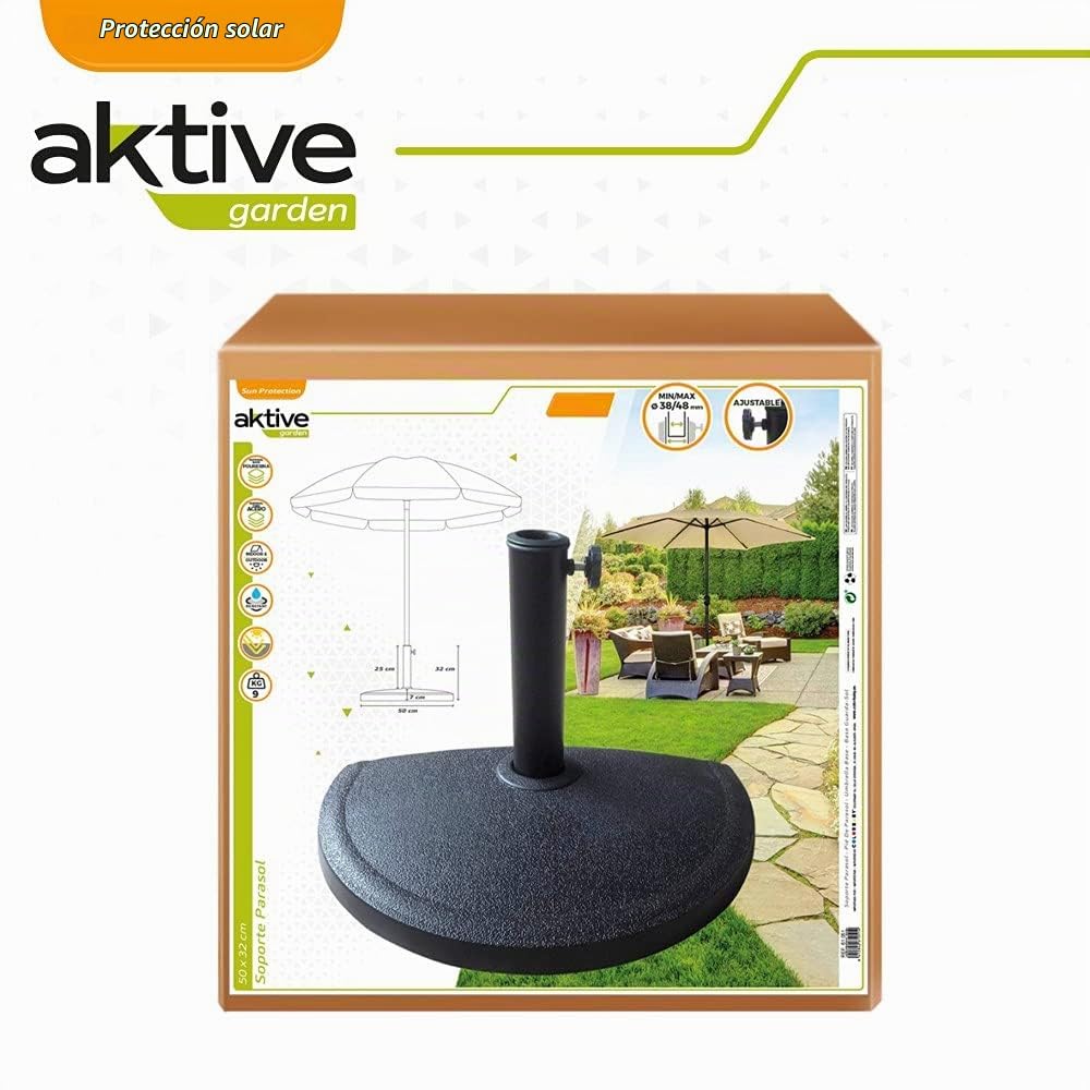 AKTIVE Soporte Parasol semicircular Resina 38-48 Garden