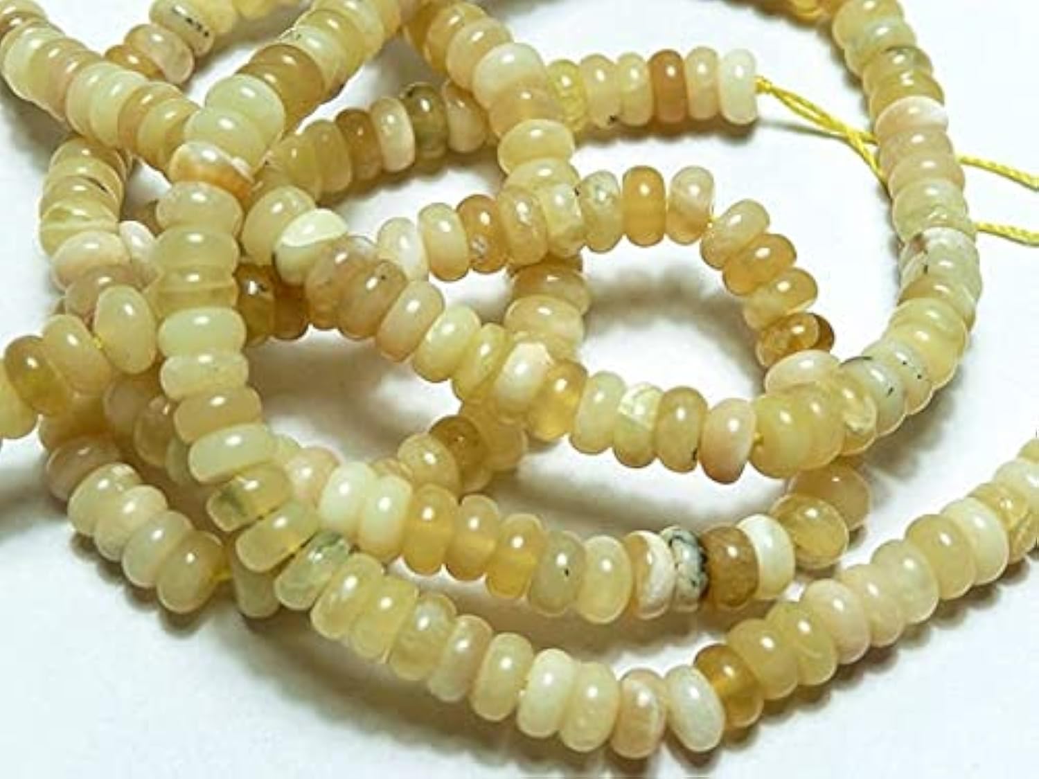 Perles opale jaune 6x4mm fil 15 pouces LKBEADS rondelle lisse minéral