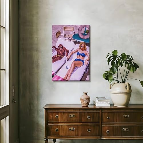 Miniatura 7 de Póster artístico de pared Funky de los años 70, diseño de discoteca de los años 70, arte de pared retro para fiesta de música, póster divertido de