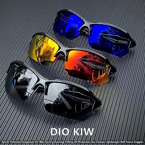 Diokiw 3Pack Sports Polarized Sunglasses For Men Cycling Running Fishing Uv400 Protection Sun Glasses Lightweight Half Frame Goggles thumb #2