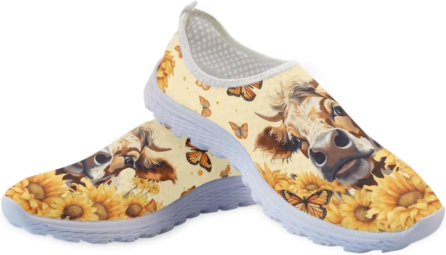 Coloranimal Lightweight Summer Beach Water Flats Womens Slip on Sneakers US5-12