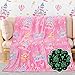 BORORO Princess Blanket for Girls - Princess Gifts Glow in The Dark Pink Blanket Castle Toys Birthday Gifts for Toddler Kids Girls Women