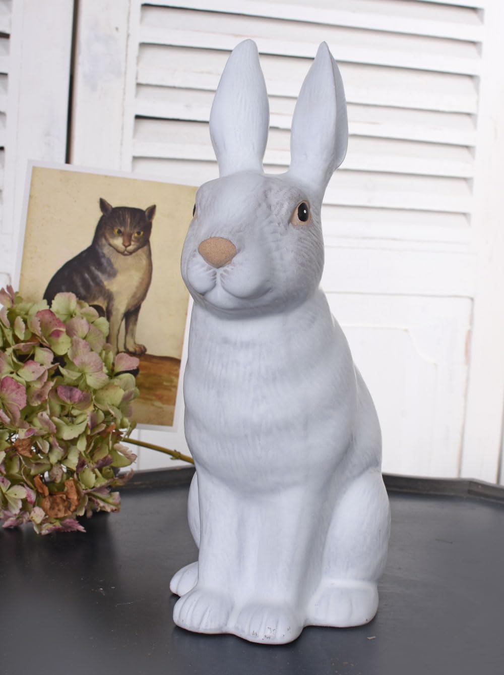 Figurka królika ceramiczna zajączek wielkanocny zając biały styl dworkowy figurka Wielkanoc lup125 Palazzo ekskluzywny
