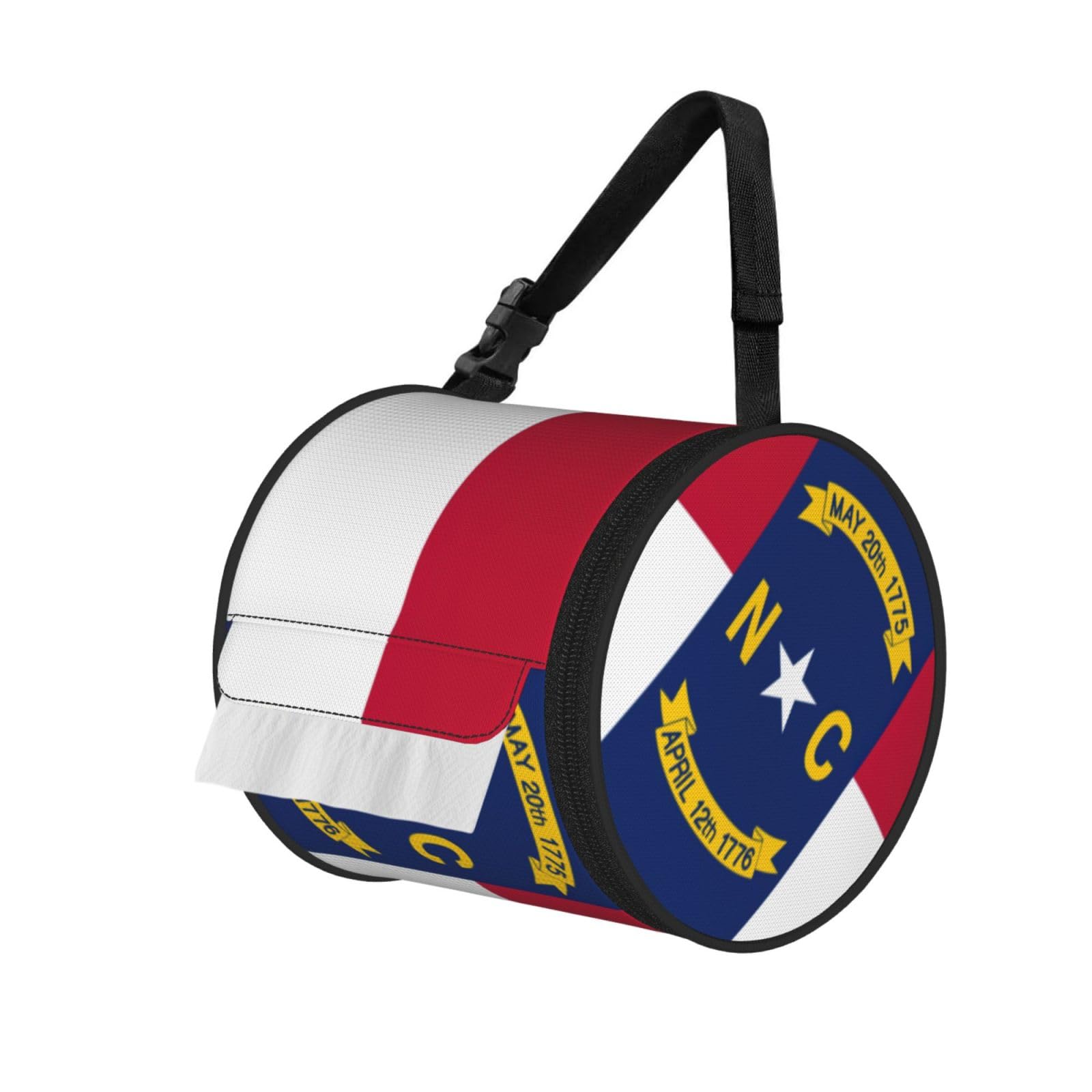 North Carolina State Flag Print Fashion Tissues Organizer Box, Hanging Tissue Holder For Purse Coins For Car Office Daily Outing