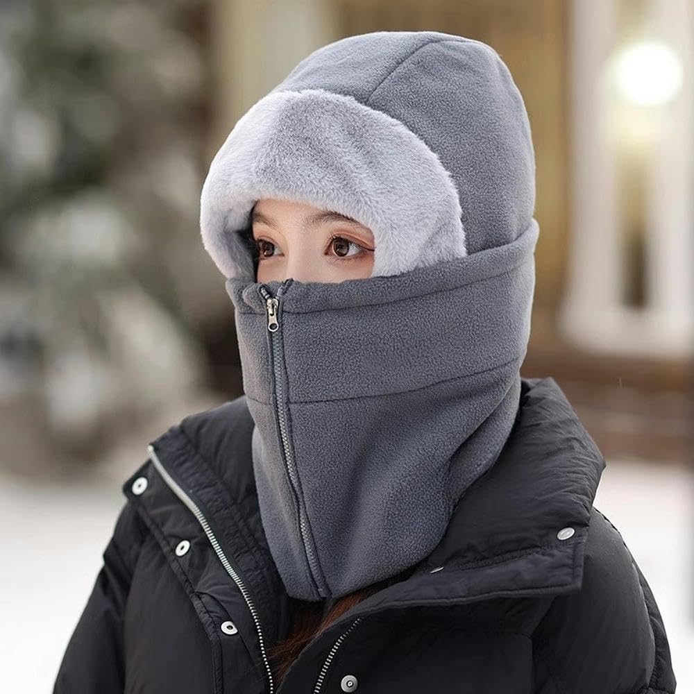 Czapki dla kobiet wiatroszczelna czapka dla kobiet zima jazda na rowerze gruba ciepła maska nauszniki czapka na szyję jazda na rowerze odporna na zimno bawełniana czapka