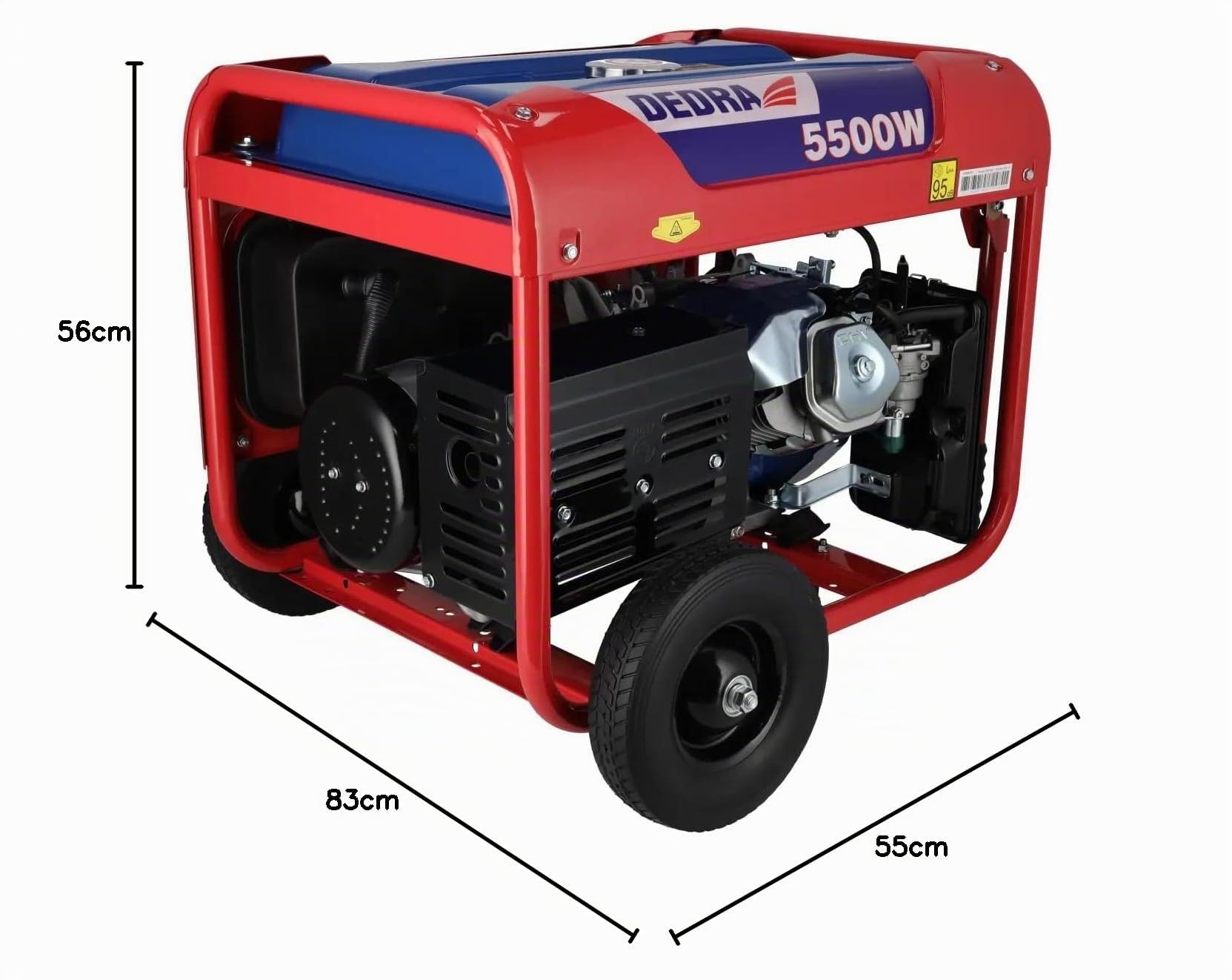 Générateur Électrique 5,0/5,5 kW, Bobinage Moteur Cuivre, Portable et Puissant, Alimentation Stable pour Chantier, Maison, Camping et Événements GARDEN DEDRA DEGB6500K