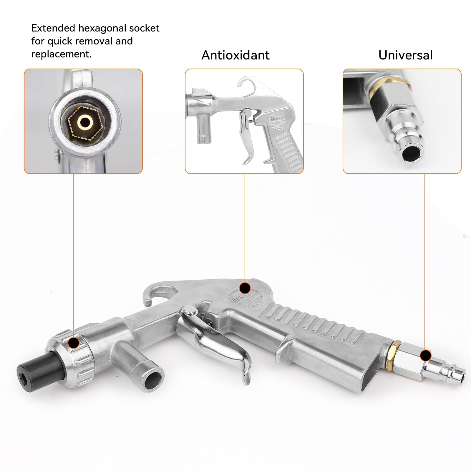 GAMMA | Stanley Zandstraalpistool met Slang voor Compressor - Max. 8Bar