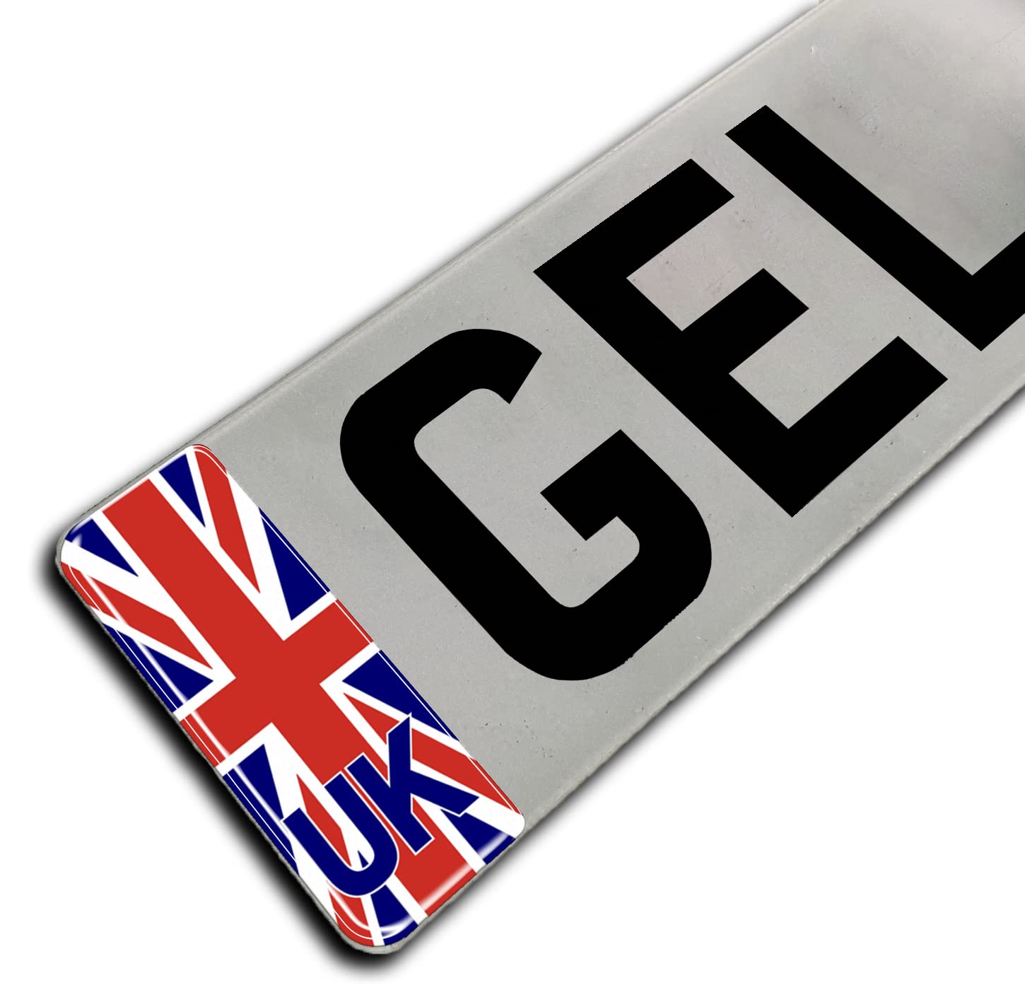 Gelz Multicolor Domed Large Union Jack Uk Vehicle Number Plate Stickers