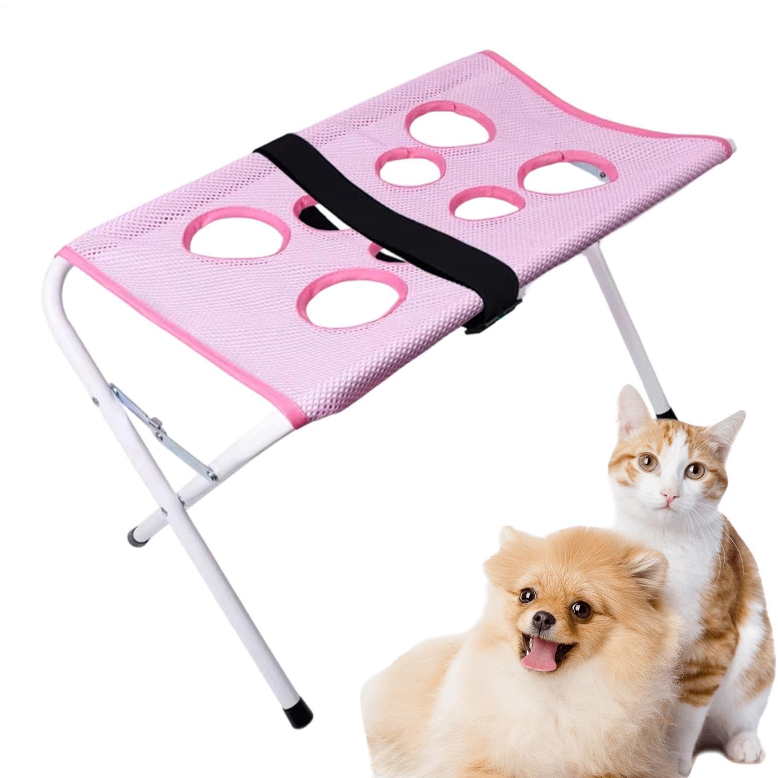 Hamaca de aseo para perros Mesa Transpirable De 8 Orificios | Arnés hamaca para corte de uñas de gato en mascotas pequeñas y medianas, baño en casa, corte de pelo, uñas y cuidado