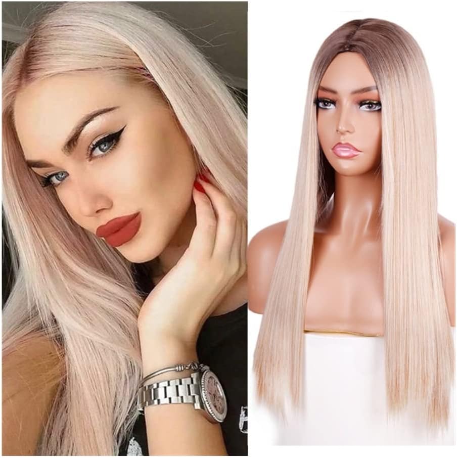 RUVOO Wigs Lace Front Wig Long Straight Hair Ombre Wig Heat Resistant Fiber Hair Synthetic Wigs Wig (Color : B, Size : 26in) RUVOO Wigs Lace Front Wig Long Straight Hair Ombre Wig Heat Resistant Fiber Hair Synthetic Wigs Wig (Color : B, Size : 26in)