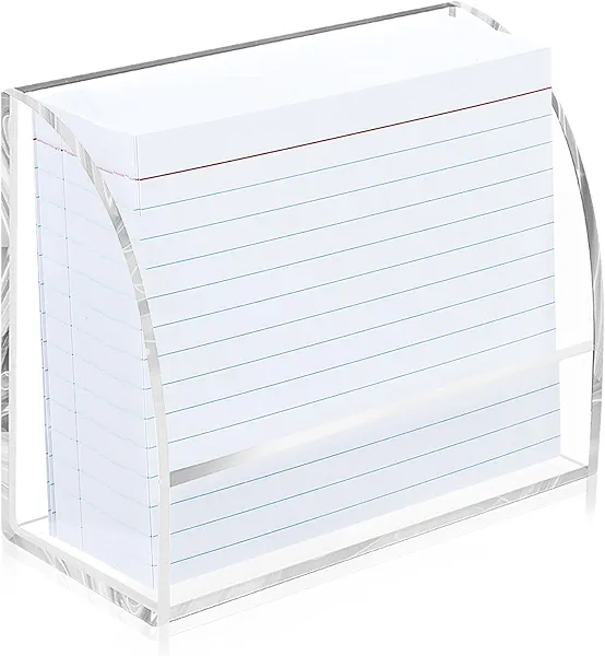 2 PCS Index Card Display Stand 4.7 X 2.4 X 6.3 Acrylic Card Holder for Desk File Note 4x6 Clear Postcard Stand Index Card Rack Acrylic Business Stand for Office Business Classroom(No Card)