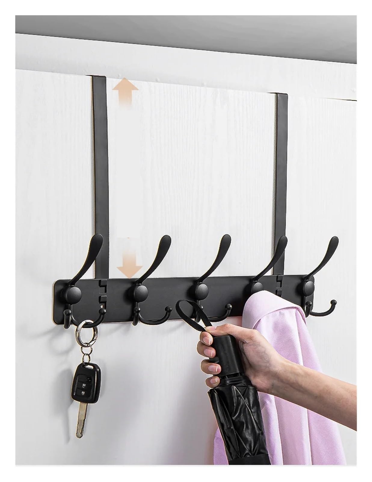 Ganchos Para Colgar Puerta Ganchos sobre la puerta fácil de instalar perchero soporte montado en la pared percha abrigo sombrero toalla(Color2)