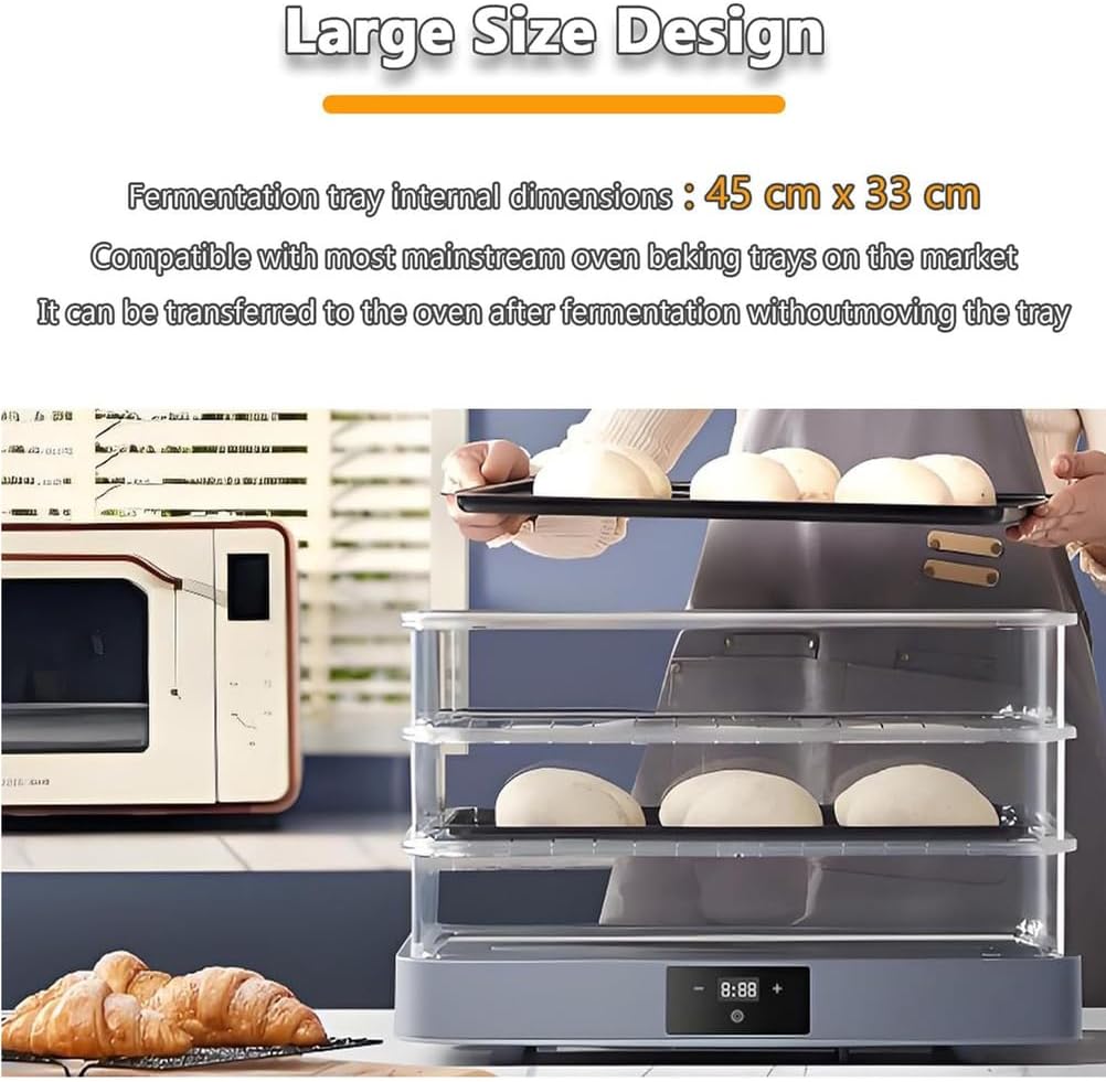 40-Liter Household Bread Proofing Box, Adjustable Temperature From 20 To 45°C, Timer Range From 1 Minute To 24 Hours, Automatic Humidity Control, Multi-Functional Dough Fermenter