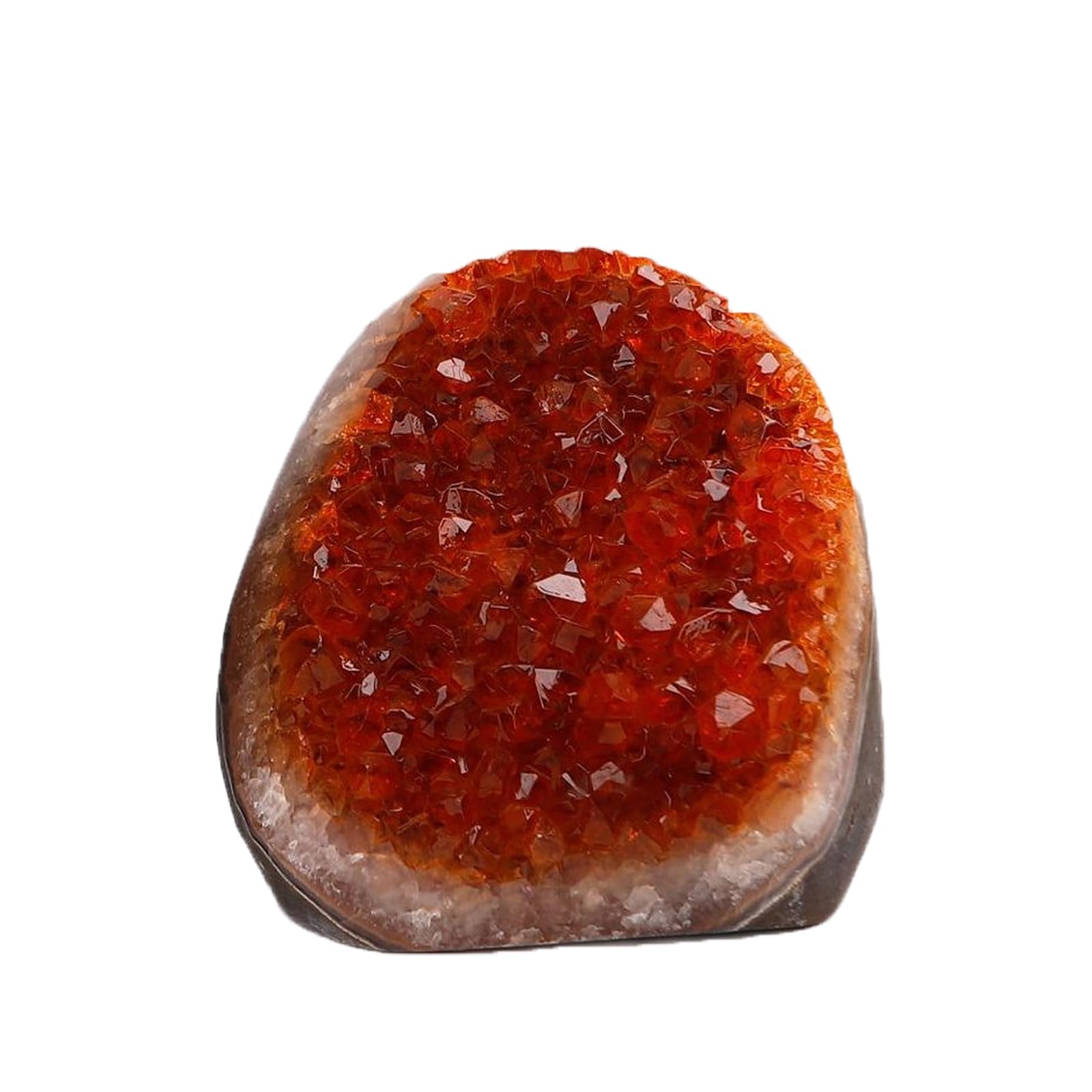 Hhhxkkuo Natural Orange Crystal Cluster Geode Raw Mineral Specimen