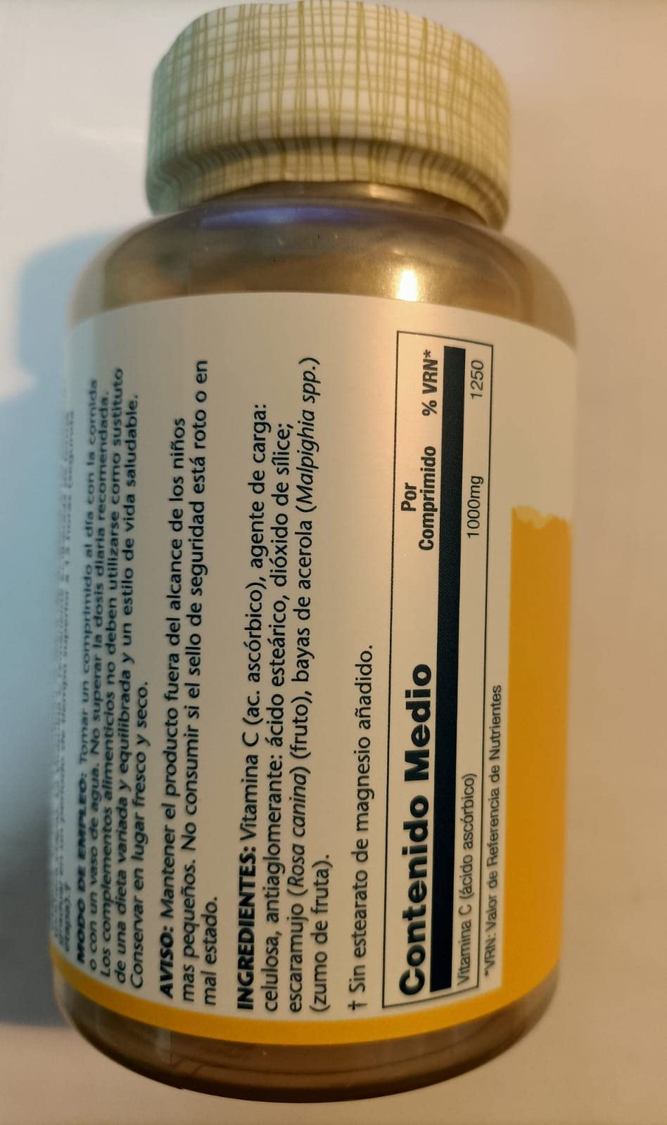 Vitamina C 100 comprimidos de 1000 mg de Solaray